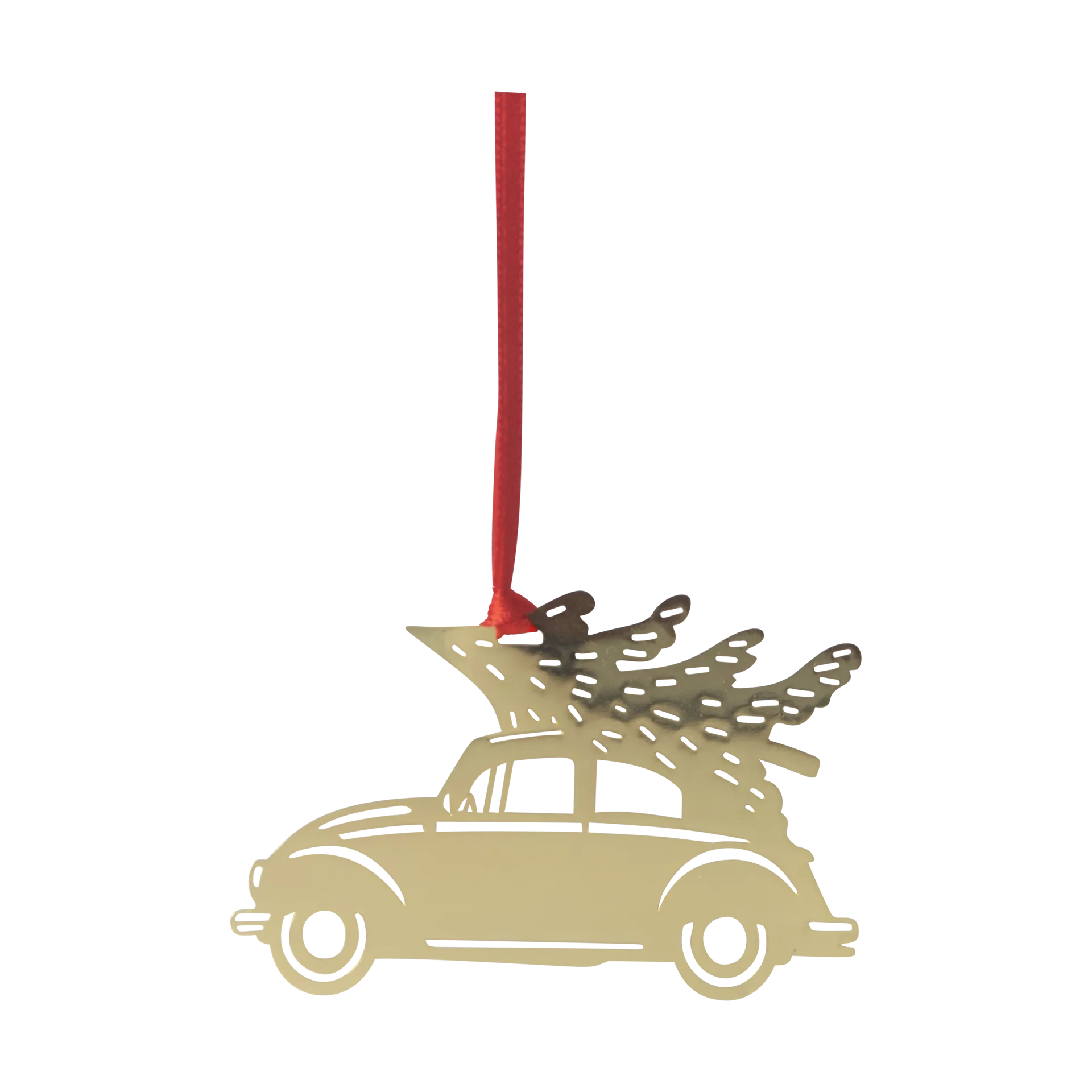 Christmas car kerstboomhanger, Goud Pluto Design