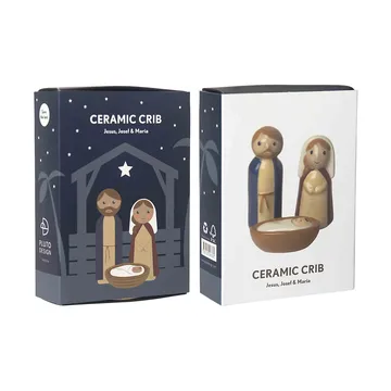 Crib family kerststal keramiek 3-delig - Jezus, Jozef en Maria - Pluto Design