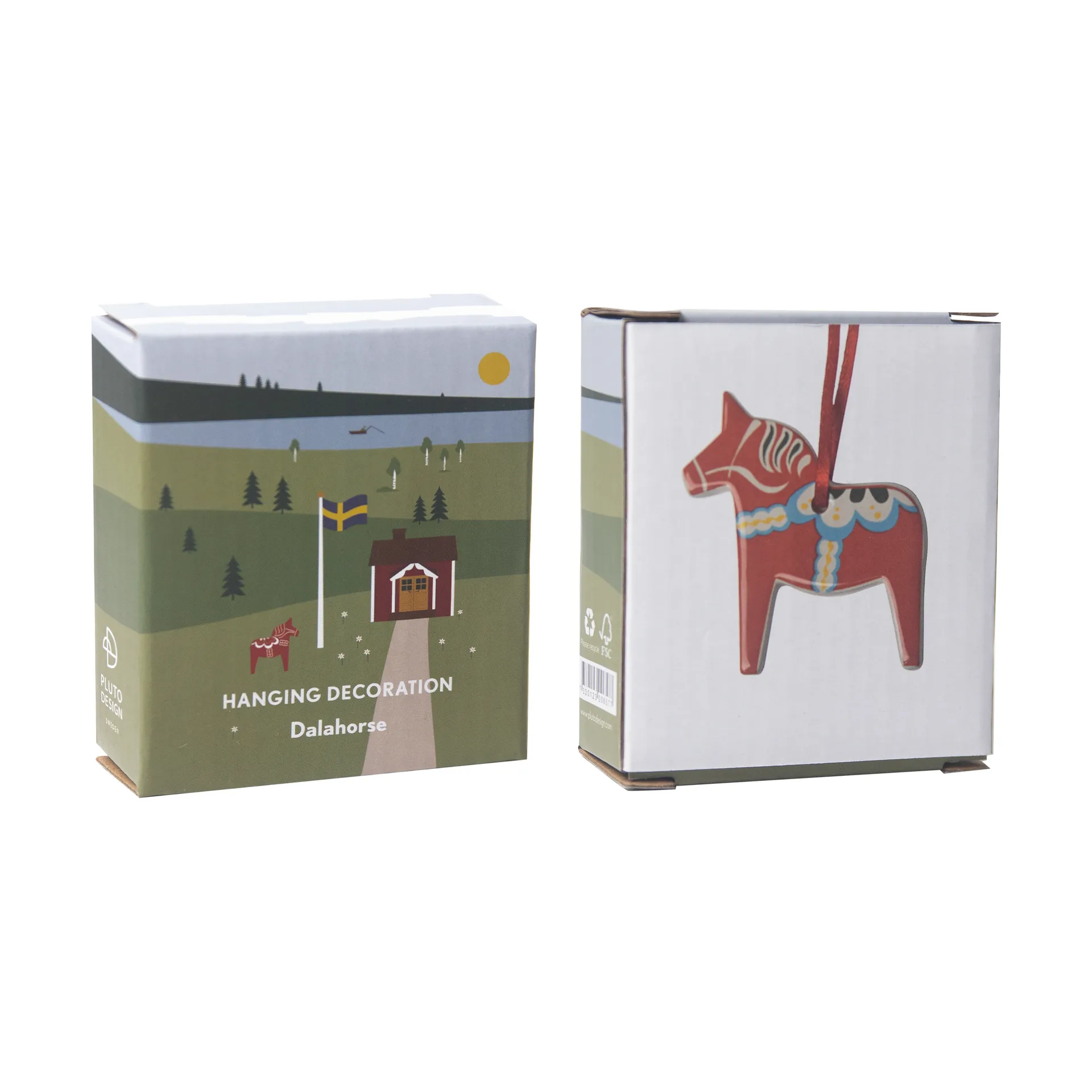 Dalahäst decoratiehanger, Rood Pluto Design