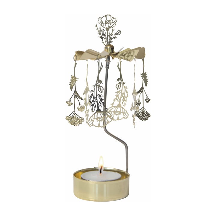 Draaiende waxinelichtjeshouder flora, Goud Pluto Design