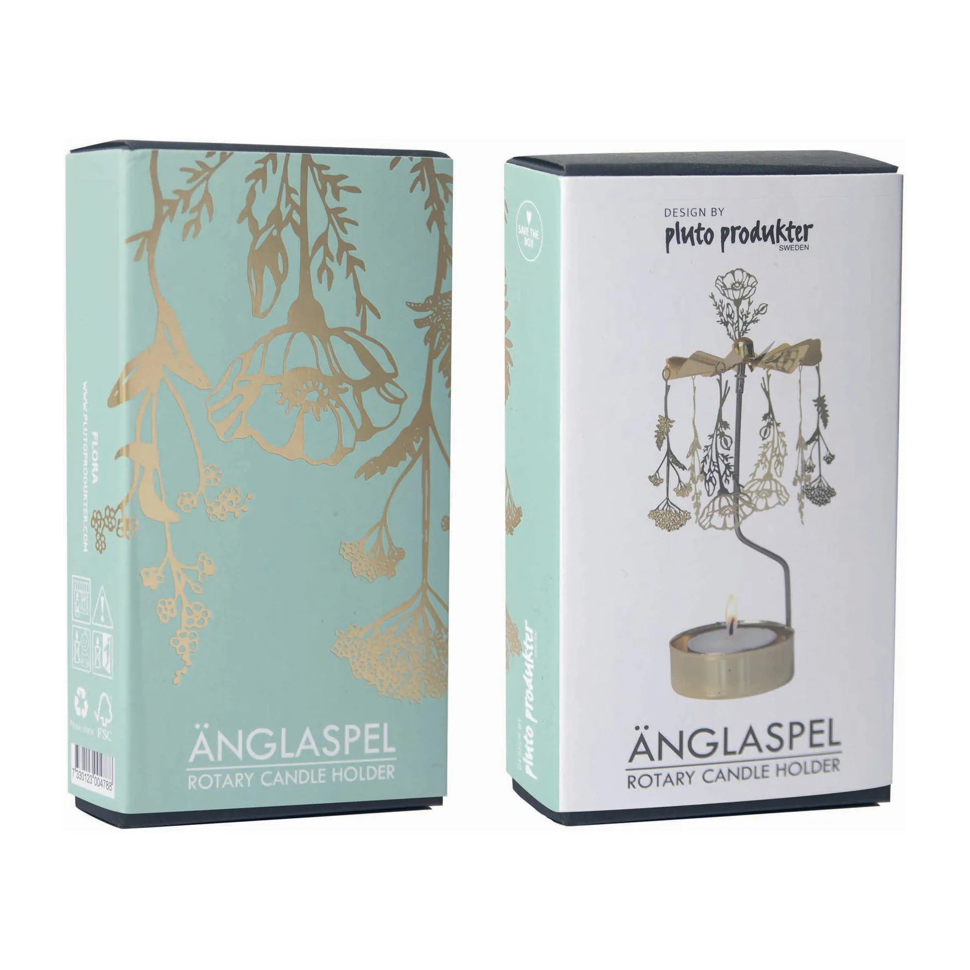 Draaiende waxinelichtjeshouder flora, Goud Pluto Design