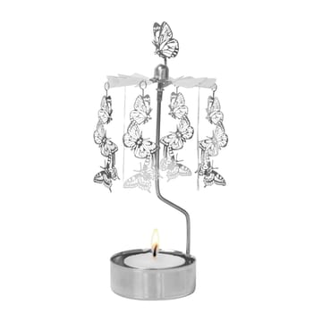 Draaiende waxinelichtjeshouder papillons - Zilver - Pluto Design