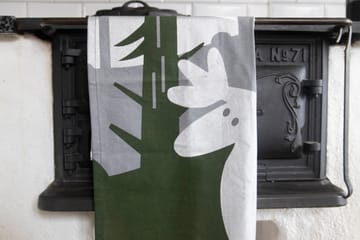 Eland keukenhanddoek 50x70 cm - Groen-zilver-wit - Pluto Design