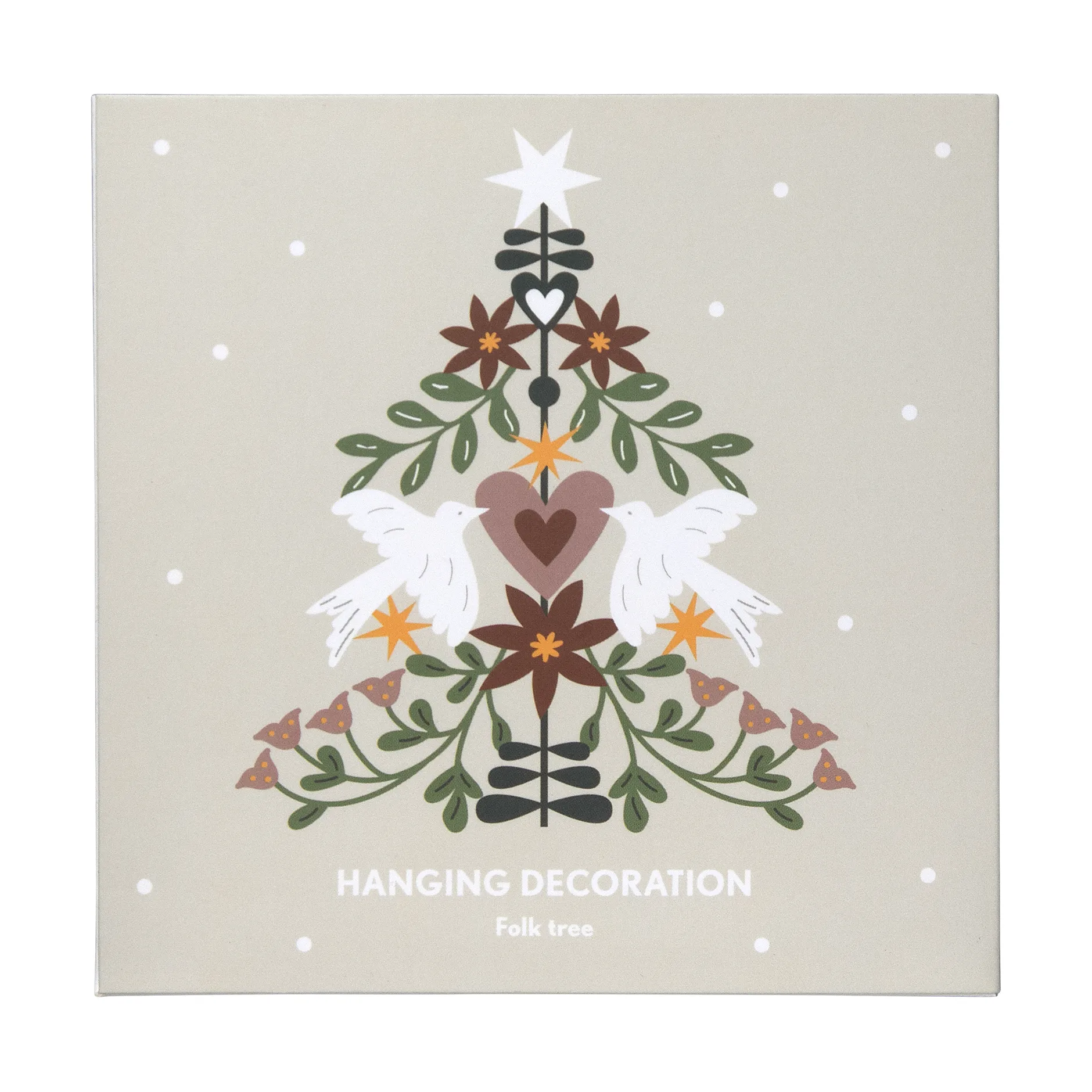 Folk tree decoratiehanger, Goudkleurig Pluto Design