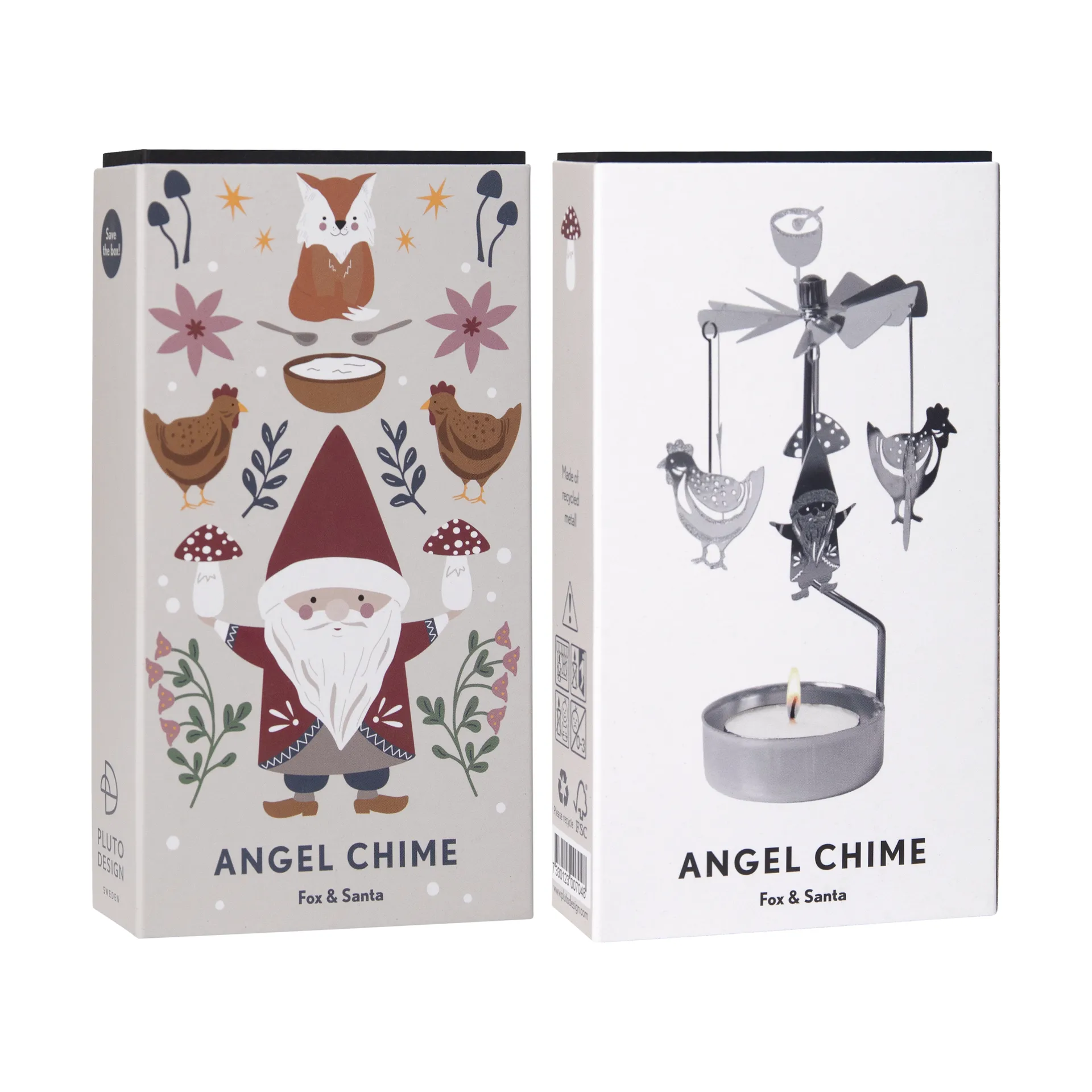Fox & Santa engelenspel, Zilverkleurig Pluto Design
