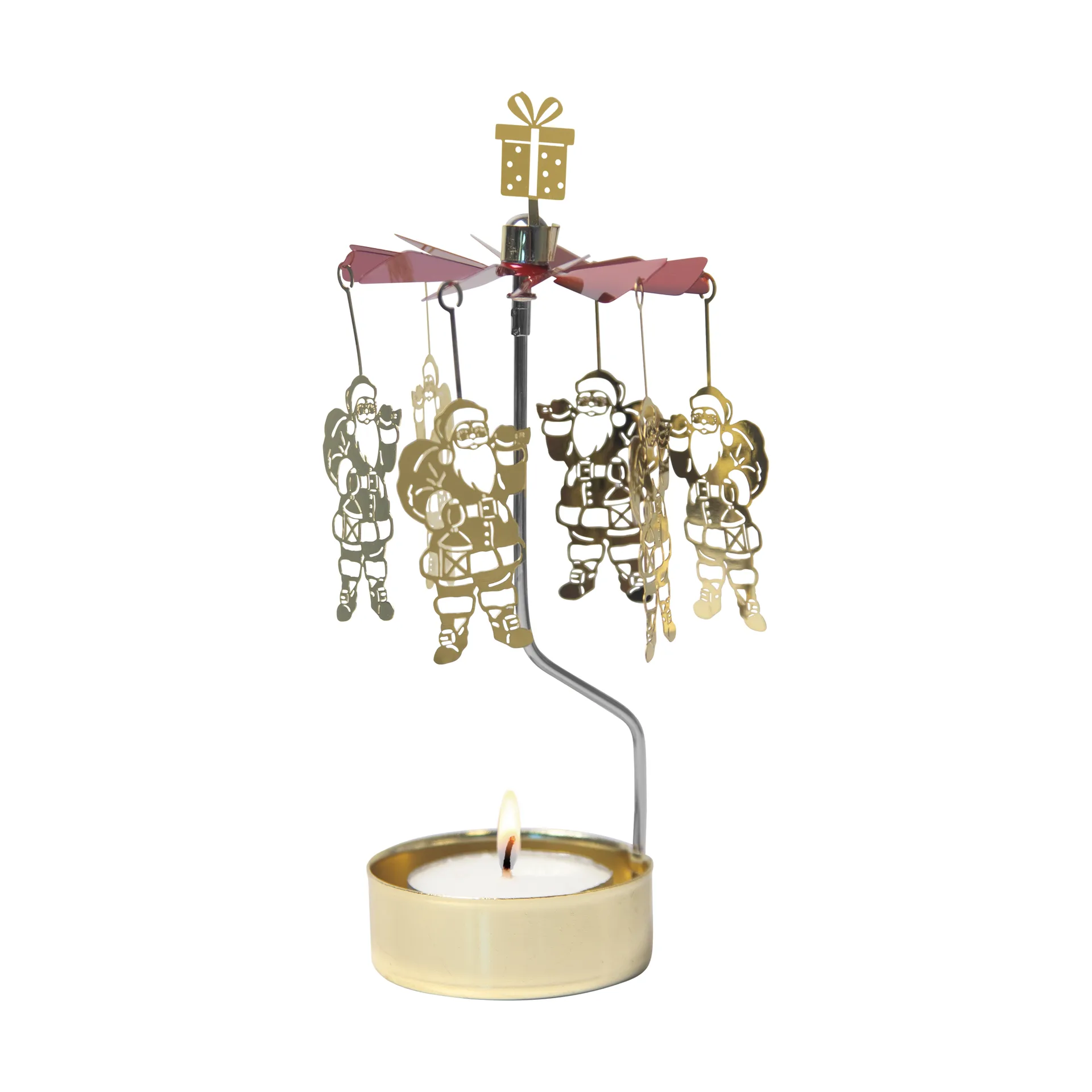 From Santa theelicht carrousel, Goud-rode spinner Pluto Design