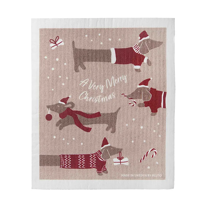 Jolly dogs vaatdoek - Rood-grijs - Pluto Design