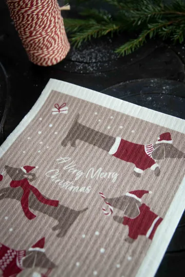 Jolly dogs vaatdoek - Rood-grijs - Pluto Design