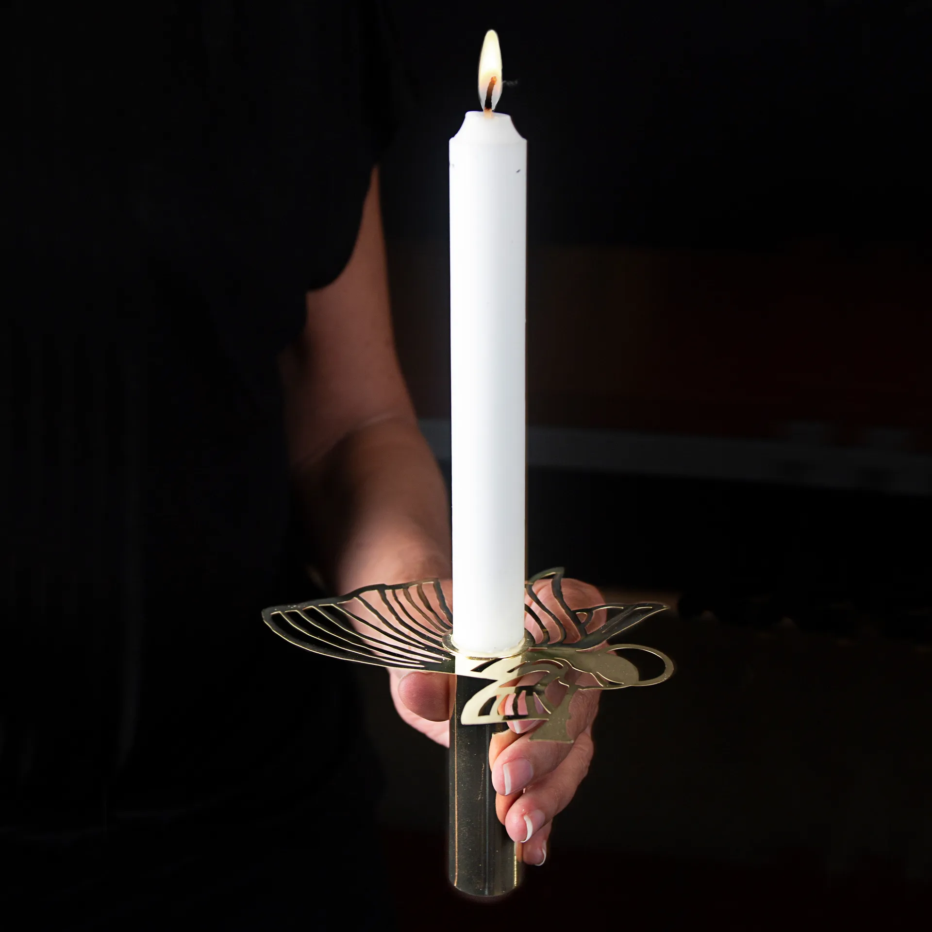 Kandelaar vliegende engel, Goud Pluto Design