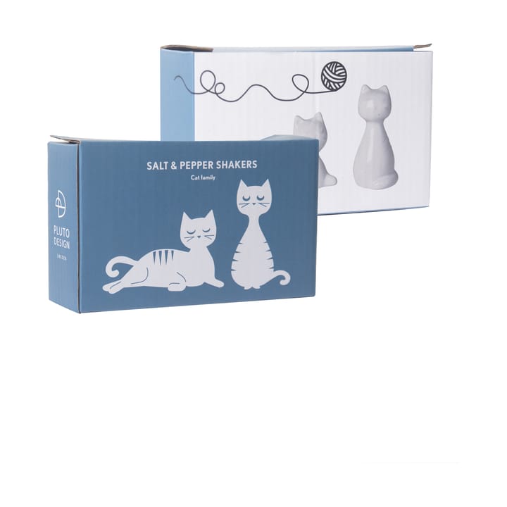 Kat peper & zout set, Wit Pluto Design