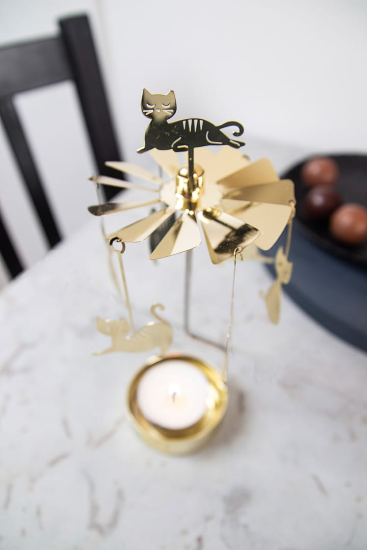 Kattenfamilie waxinelichtjeshouder , Goud Pluto Design