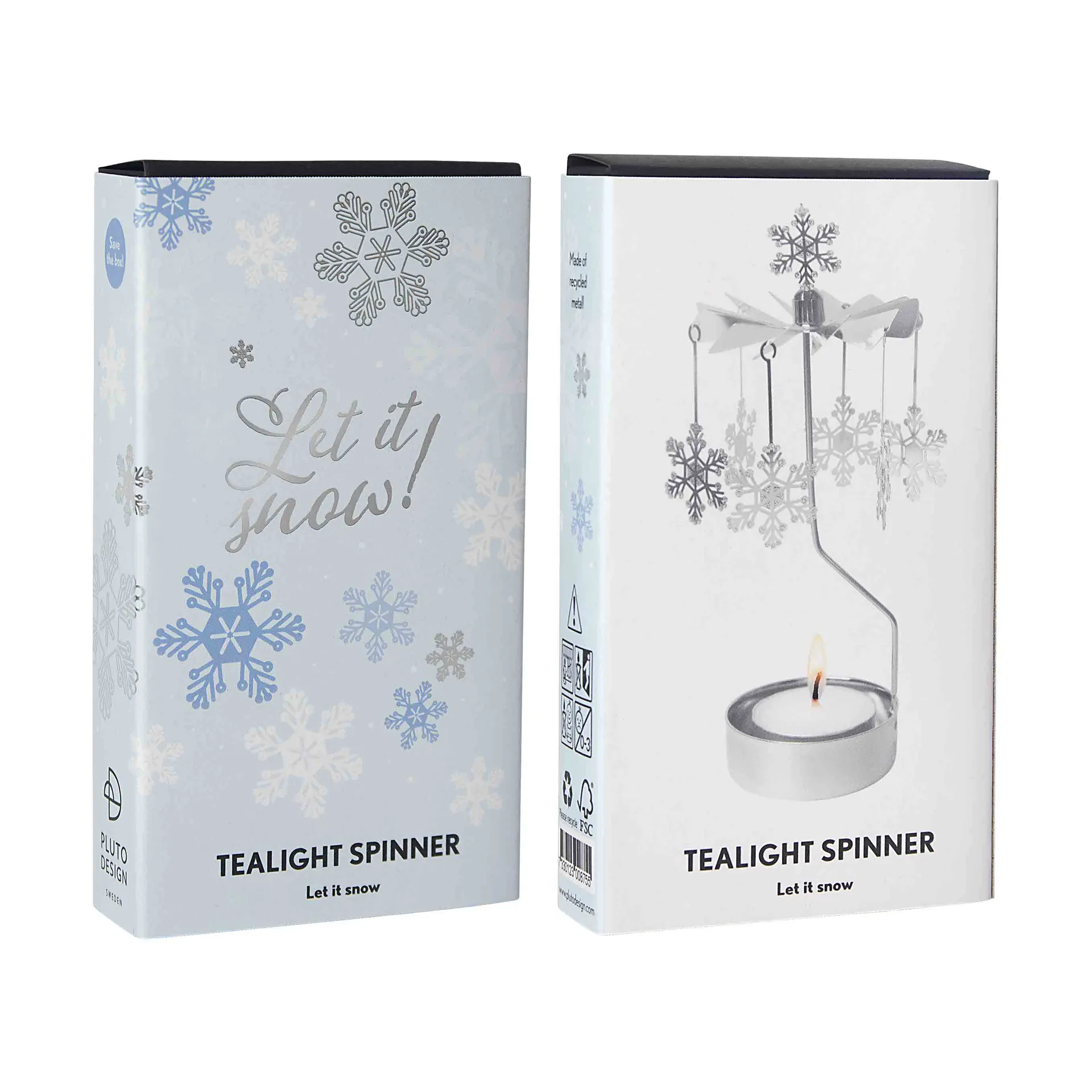 Let it snow engelspel, Zilver Pluto Design
