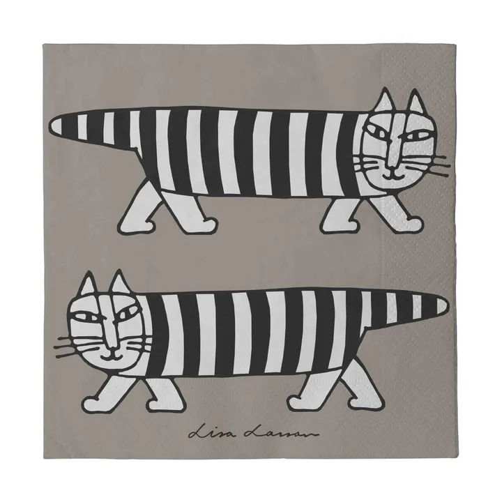 Lisa Larsson Mikey servetten 24-pack - Grijs - Pluto Design
