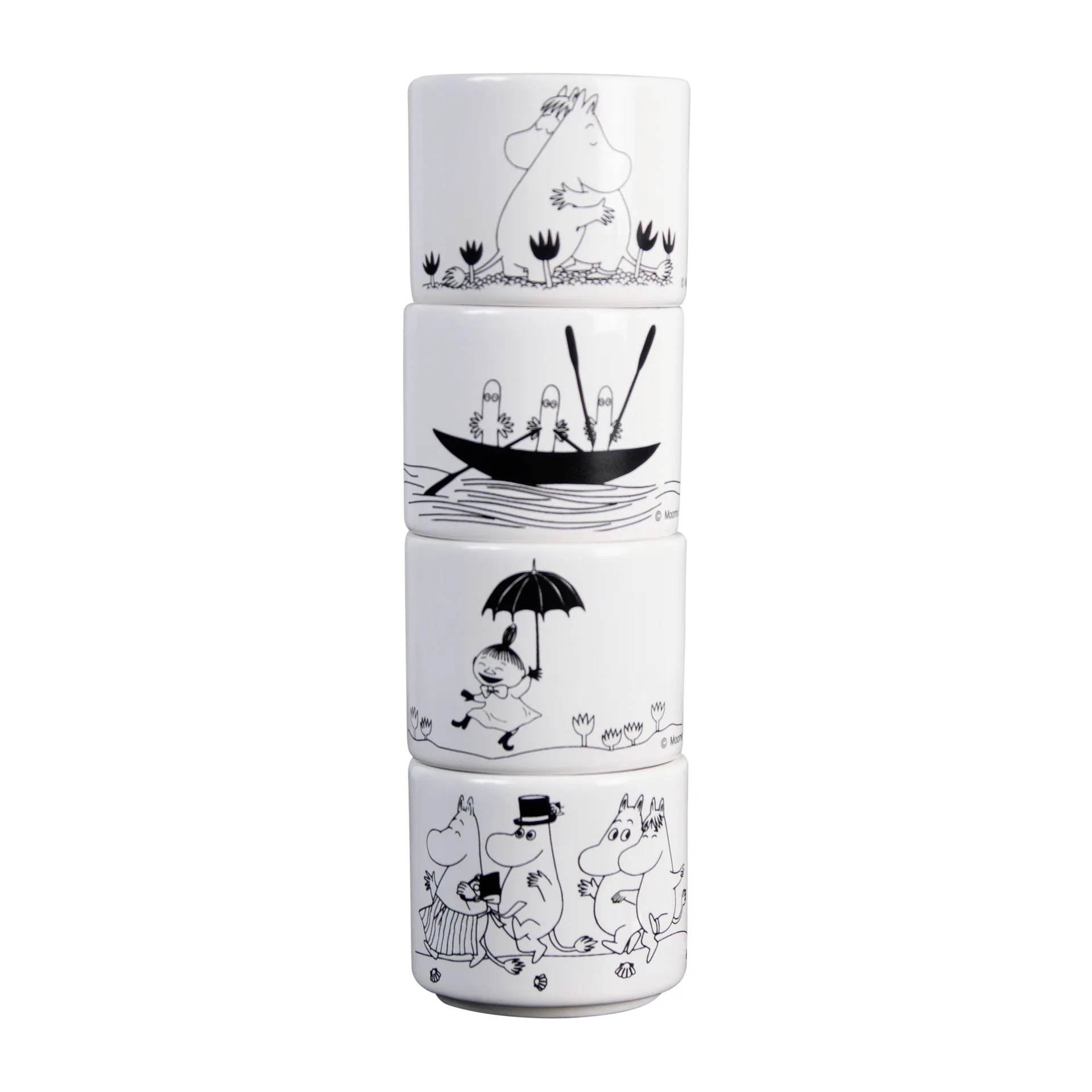 Moomin eierdop 4-delig, Wit Pluto Design