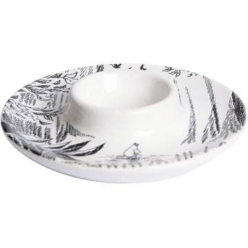 Moomin eierdop met schoteltje - Zwart-wit - Pluto Design