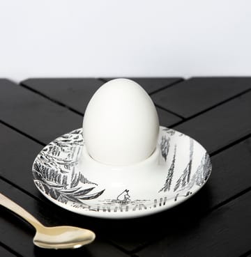 Moomin eierdop met schoteltje - Zwart-wit - Pluto Design