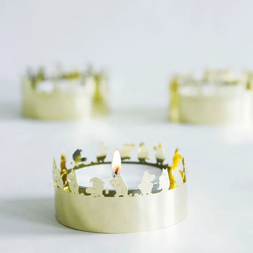 Moomin geëtste kandelaar, Goud Pluto Design