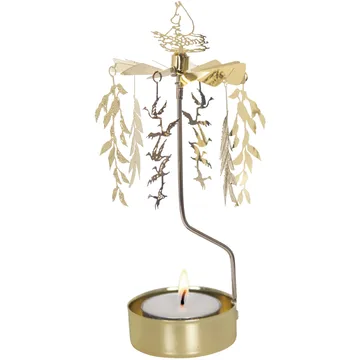 Moominpappa draaiende waxinelichthouder - Goud - Pluto Design