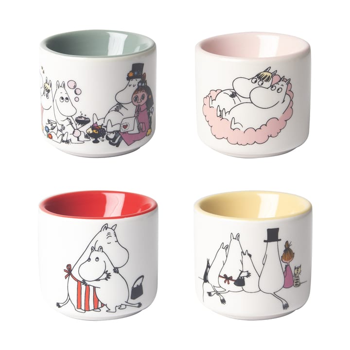 Mumin love eierdopje 4 delen - Wit-multi - Pluto Design