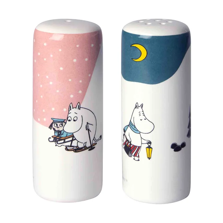 Mumin winter zout- & peperstel - Roze-blauw-wit - Pluto Design