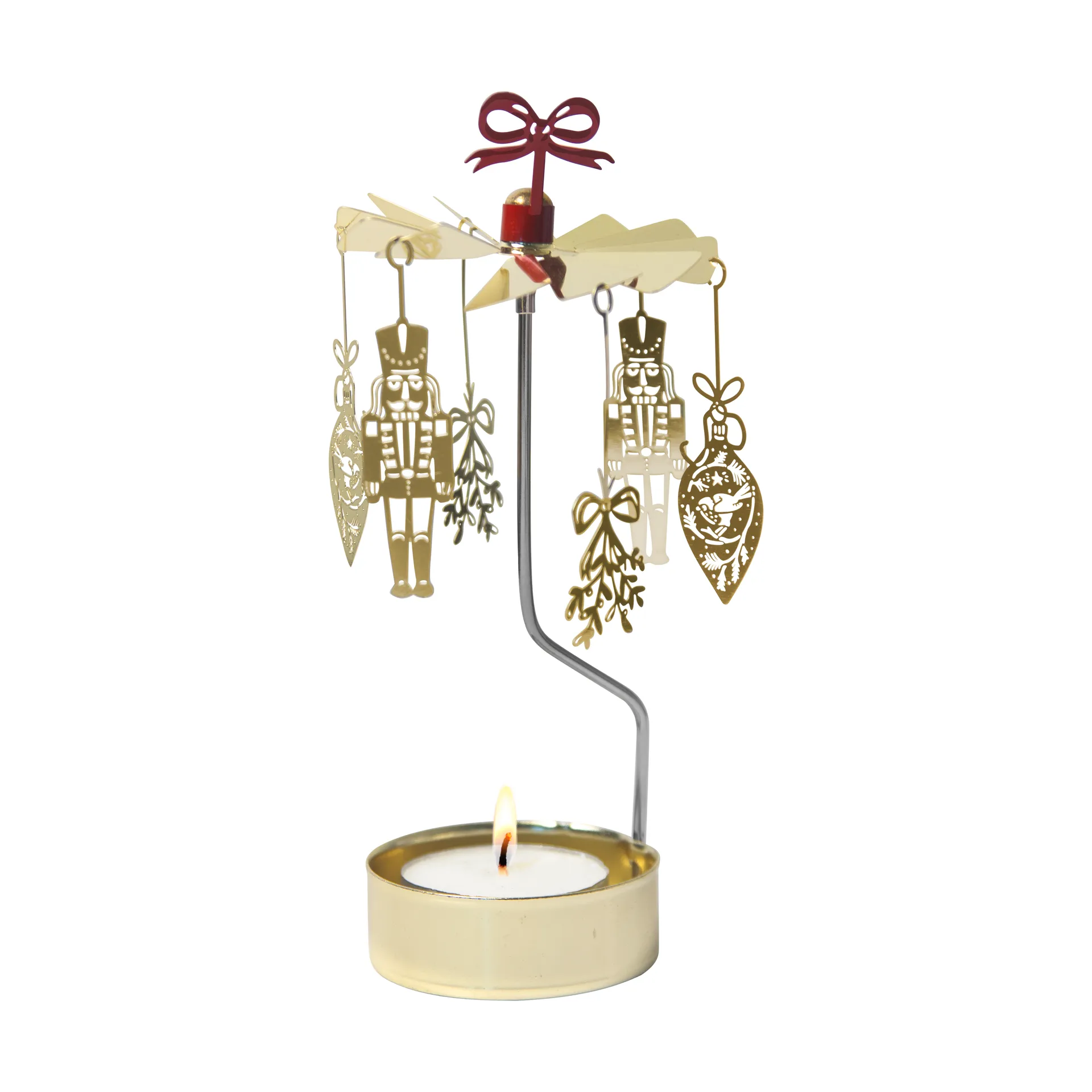 Noel theelicht carrousel, Goud Pluto Design