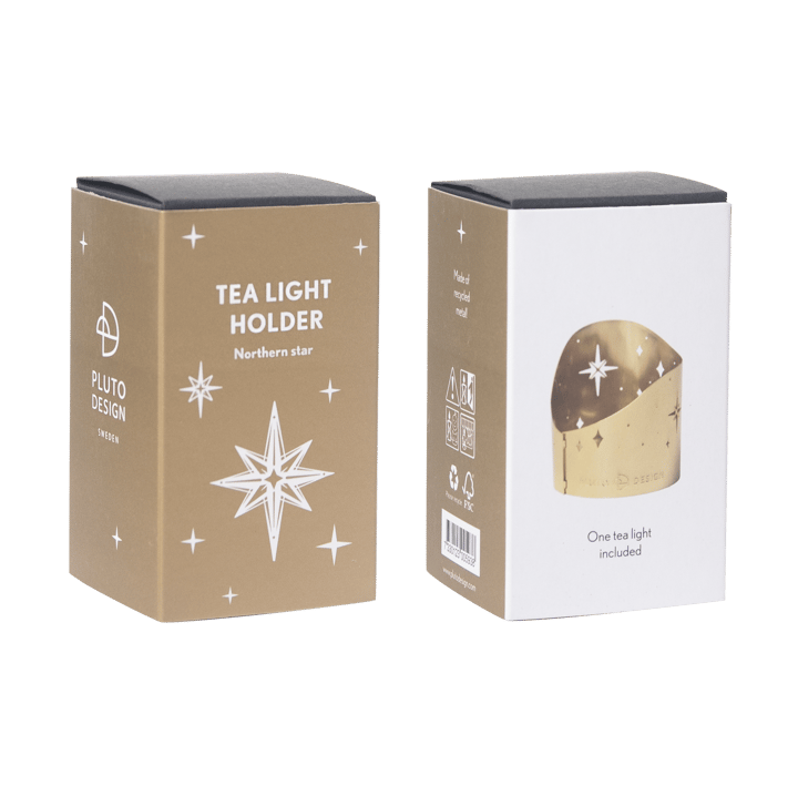 Northern star kaarsenhouder Ø4,5 cm, Verguld metaal Pluto Design