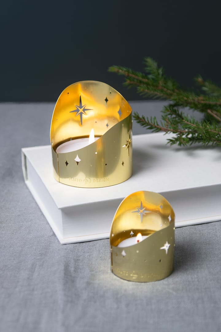 Northern star kaarsenhouder Ø4,5 cm, Verguld metaal Pluto Design