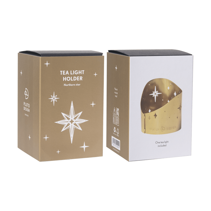 Northern star kaarsenhouder Ø6,5 cm, Verguld metaal Pluto Design