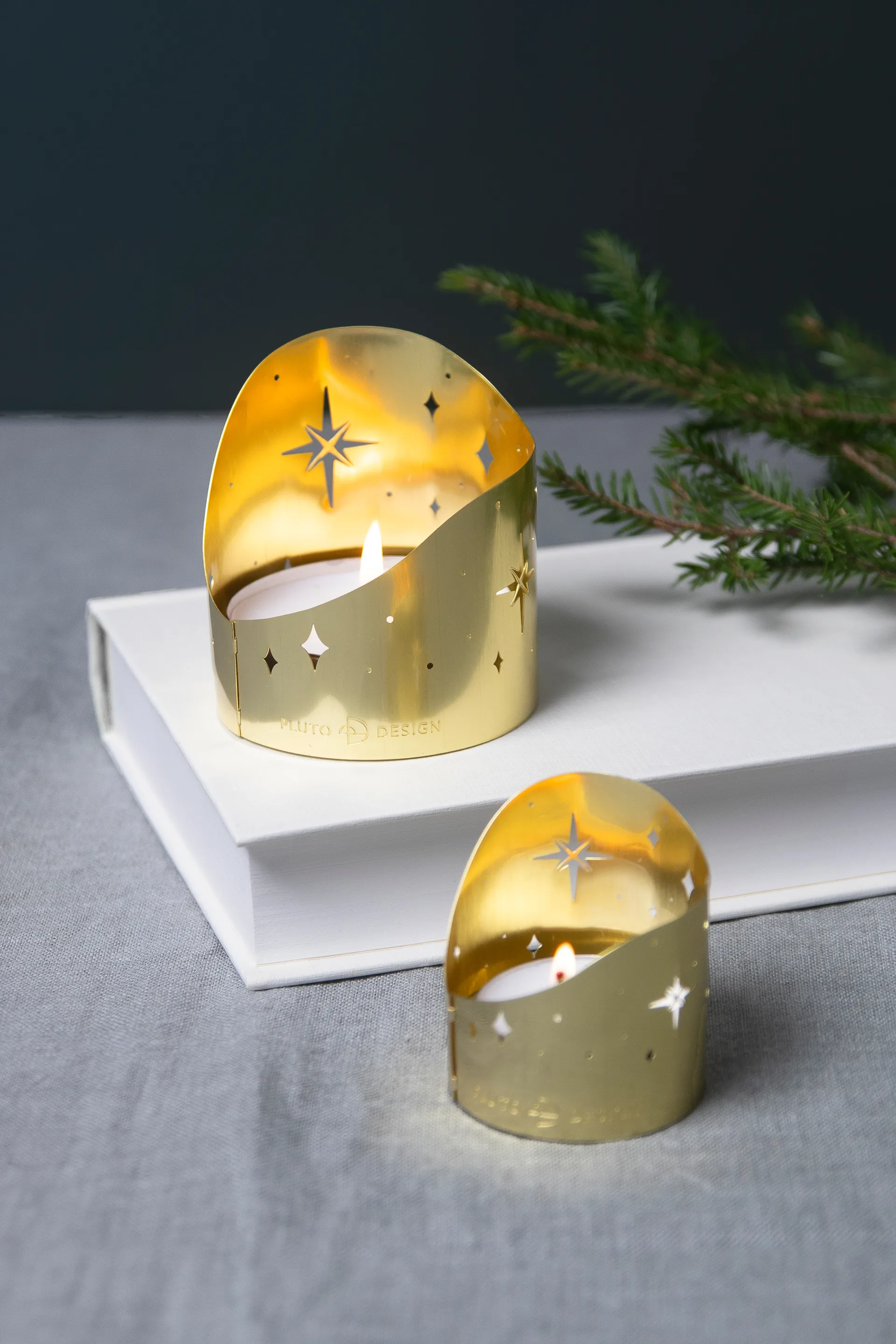 Northern star kaarsenhouder Ø6,5 cm, Verguld metaal Pluto Design