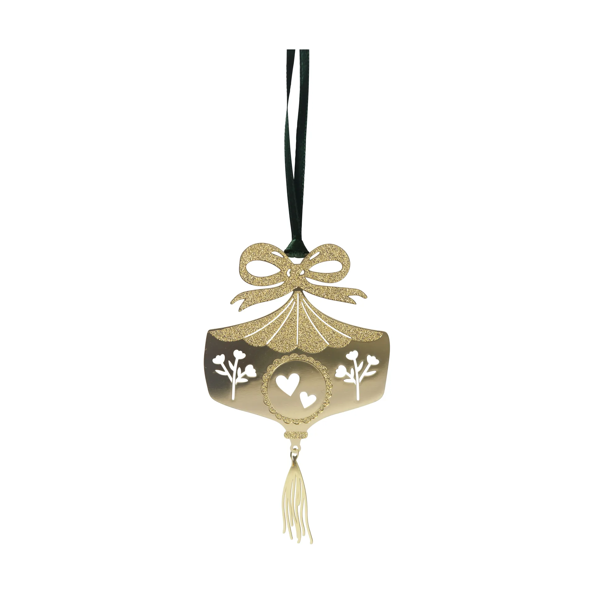 Ornaments kerstophanging., Goudkleurig Pluto Design