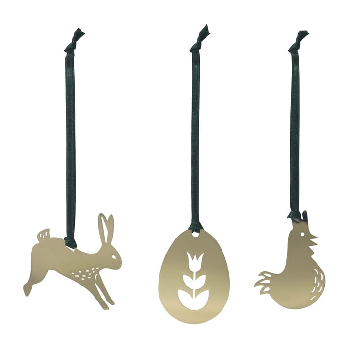 Paashangers 3-pack, Goud Pluto Design