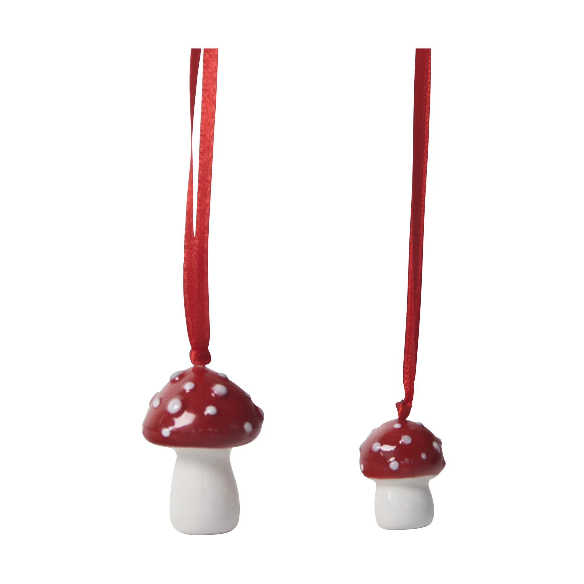 Paddenstoel kerstboomhanger 2 st., Wit-rood Pluto Design