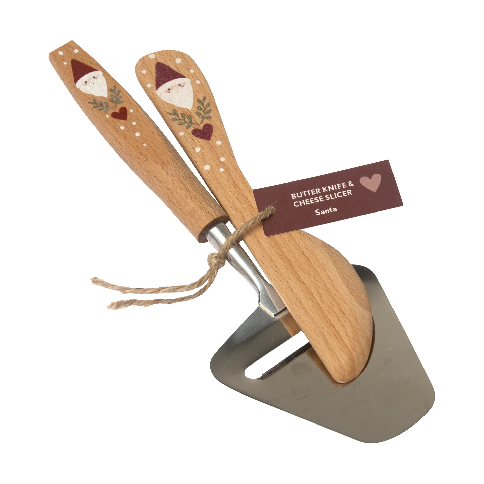 Santa botermes en kaasschaaf 2 delen, Beige Pluto Design