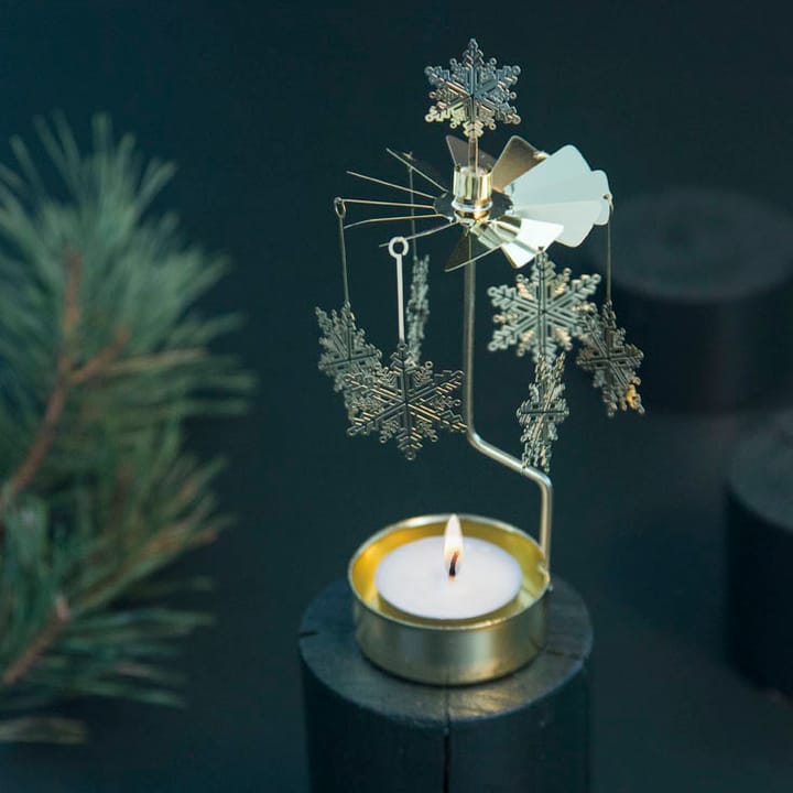 Snöstjärna draaiende waxinelichthouder, Goud Pluto Design