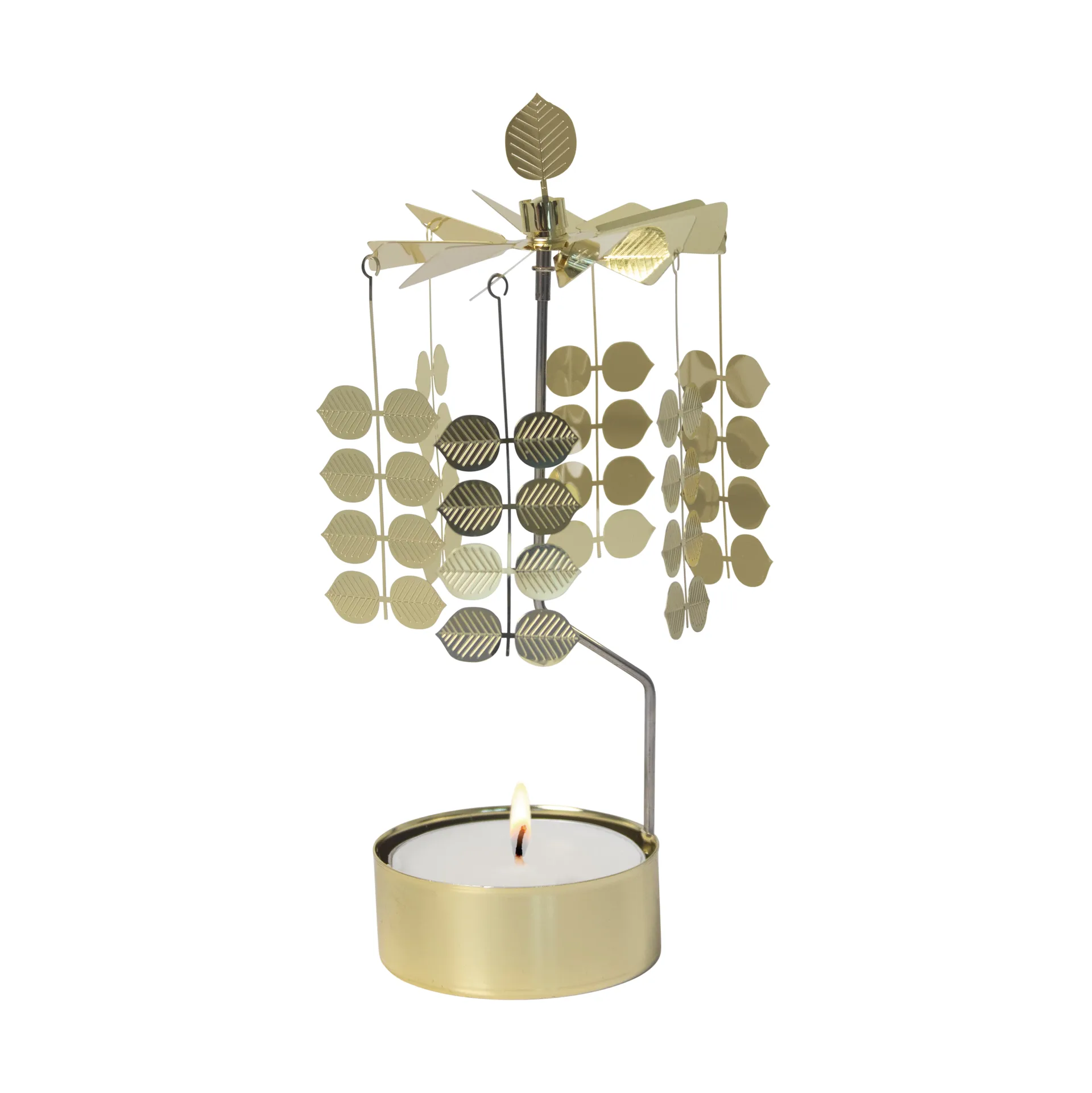 Stig L Berså draaiende waxinelichtjeshouder medium, Goud Pluto Design