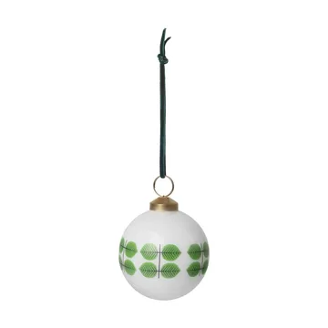 Stig L Berså kerstbal Ø8 cm - Wit-groen - Pluto Design