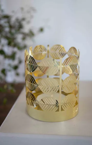 Stig L Berså waxinelichthouder - Goud - Pluto Design