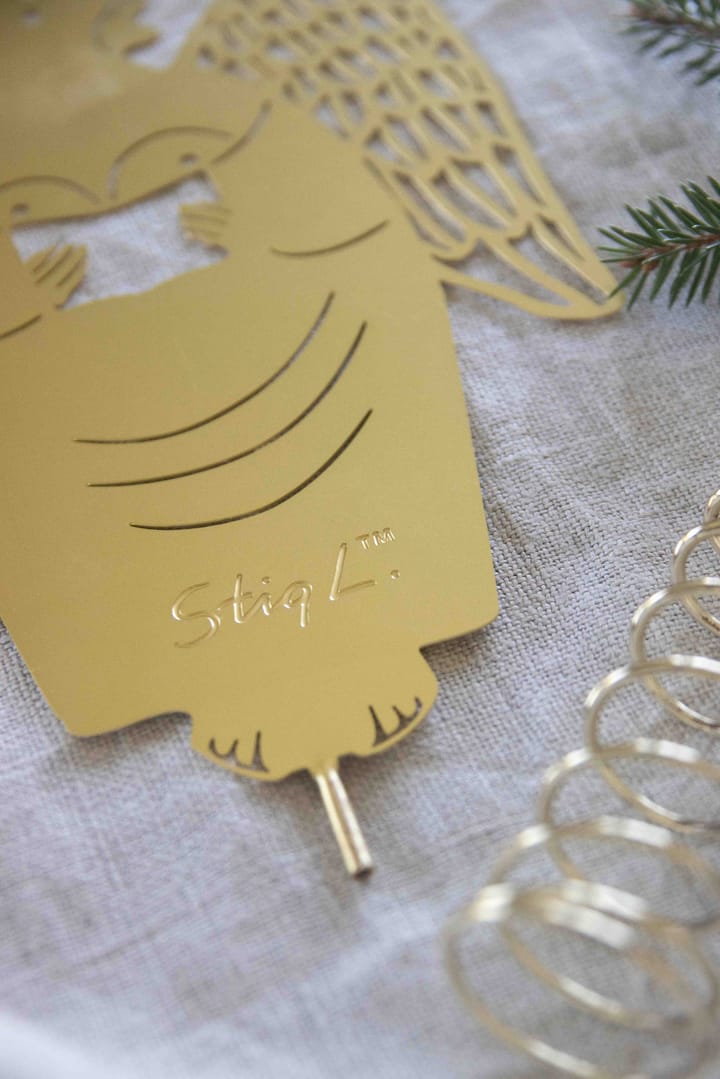 Stig L gingerbread angel topper kerstboompiek, Messing Pluto Design