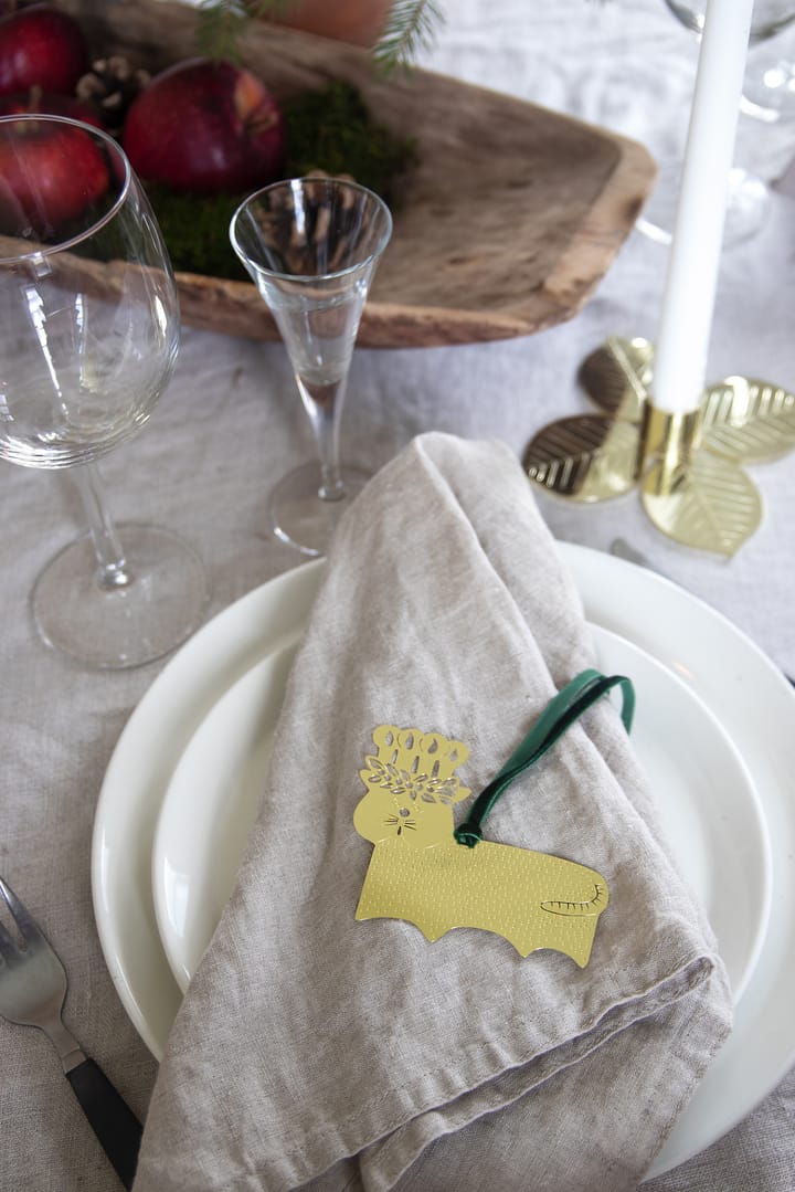 Stig L gingerbread cat decoratiehanger, Goud-messing Pluto Design