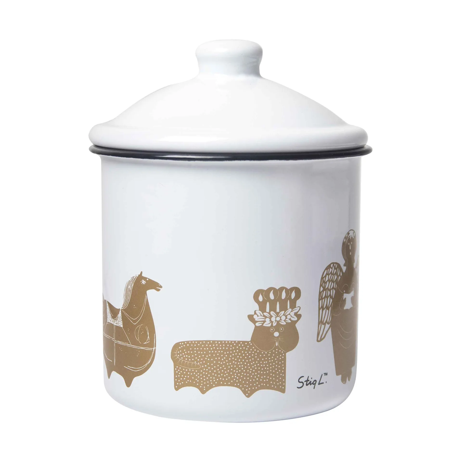Stig L Gingerbread pot, Wit-goud Pluto Design
