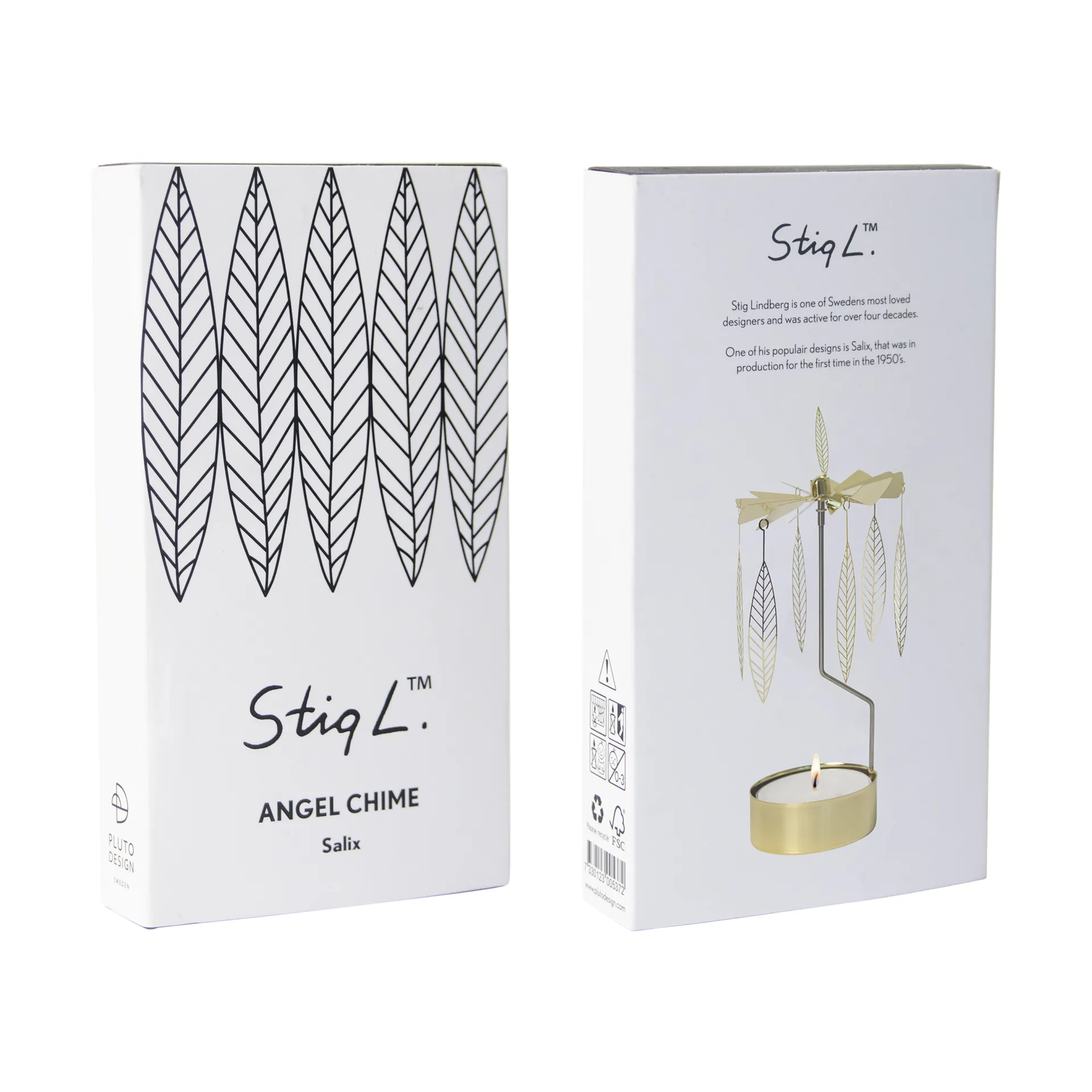 Stig L Salix draaiende waxinelichtjeshouder medium, Goud Pluto Design