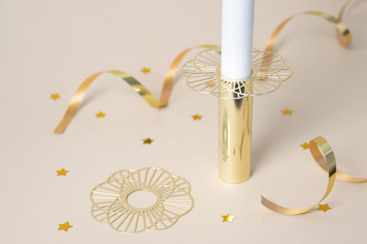 Sun kaarsenmanchet 2-pack, Goud Pluto Design