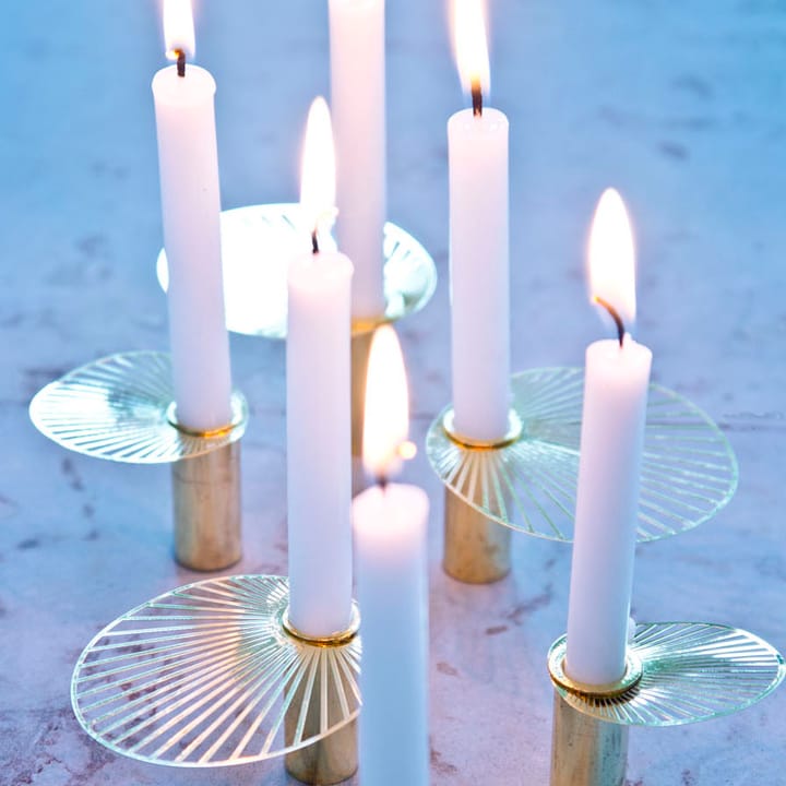 Sun kandelaar klein 2-pack, Goud Pluto Design