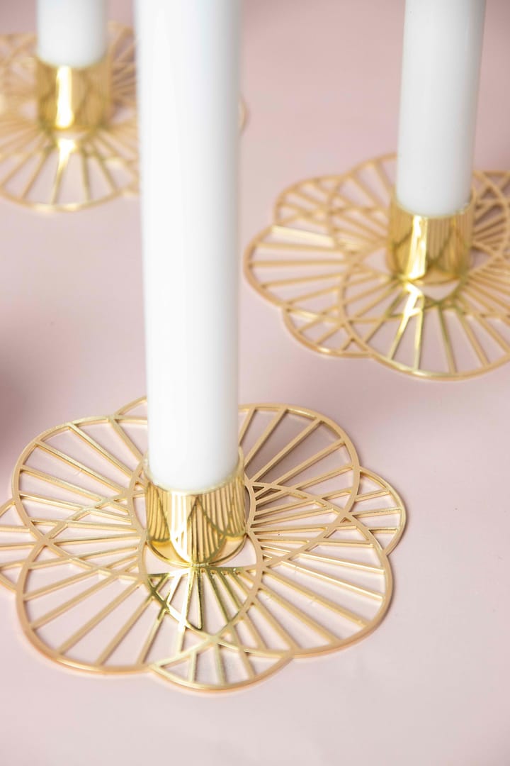 Sun kandelaar met voet, Goud Pluto Design