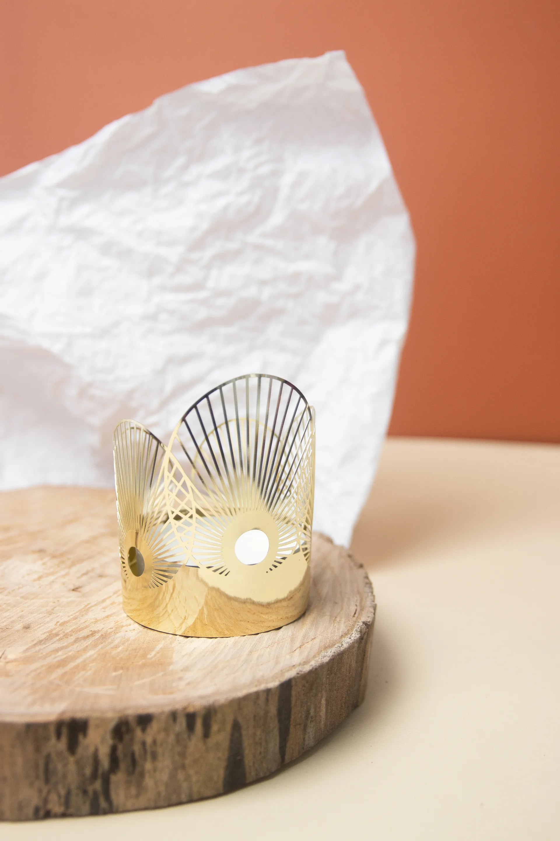 Sun waxinelichtjeshouder medium Ø6,5 cm, Goud Pluto Design