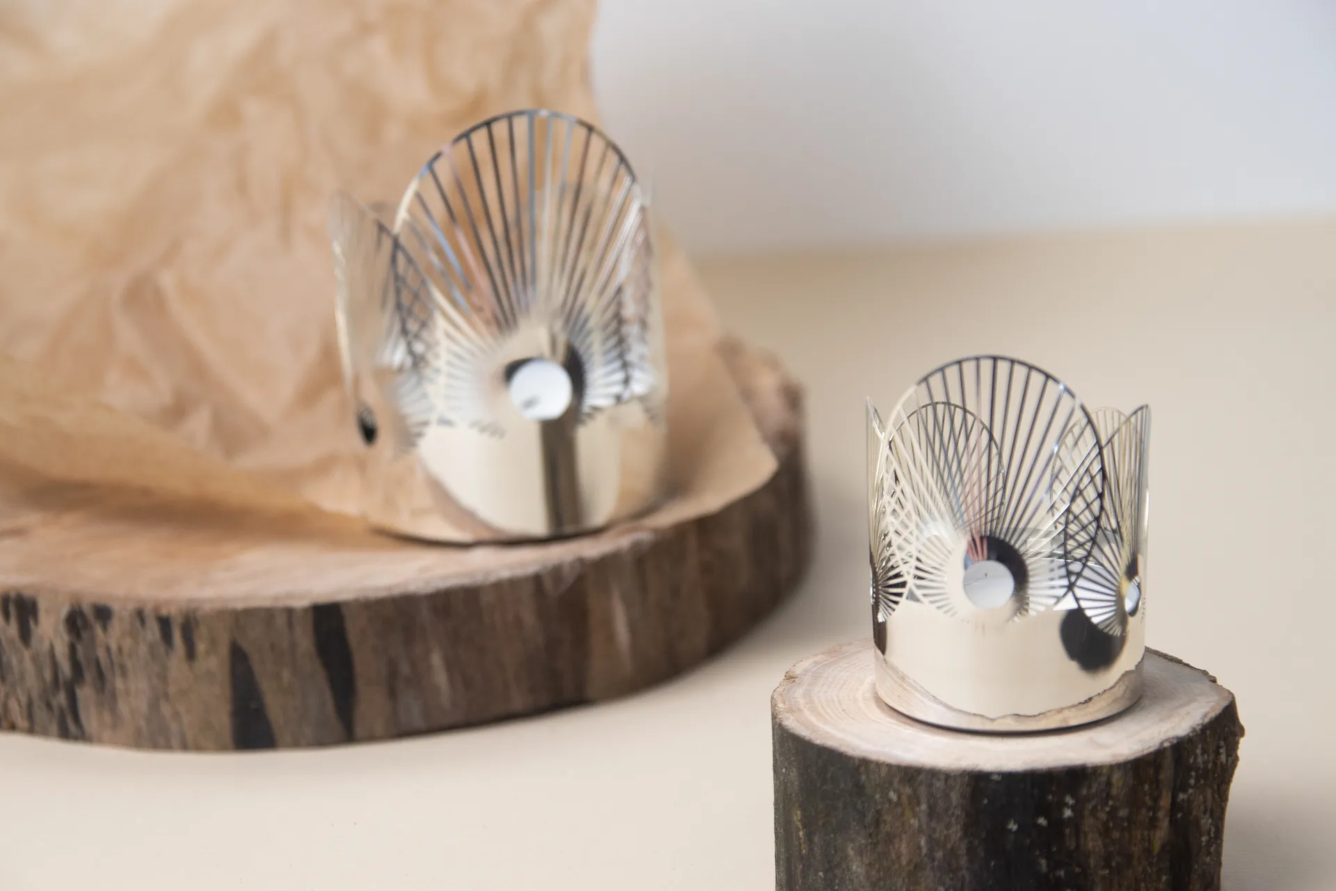 Sun waxinelichtjeshouder medium Ø6,5 cm, Zilver Pluto Design