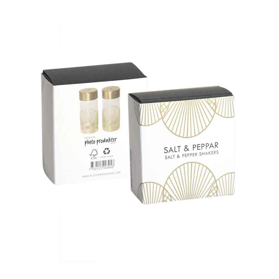 Sun zout- en pepervaatje, Goud-glas Pluto Design
