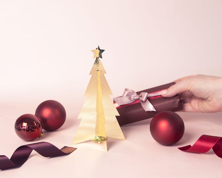 Tafelkerstboom groot 19 cm, Goud Pluto Design