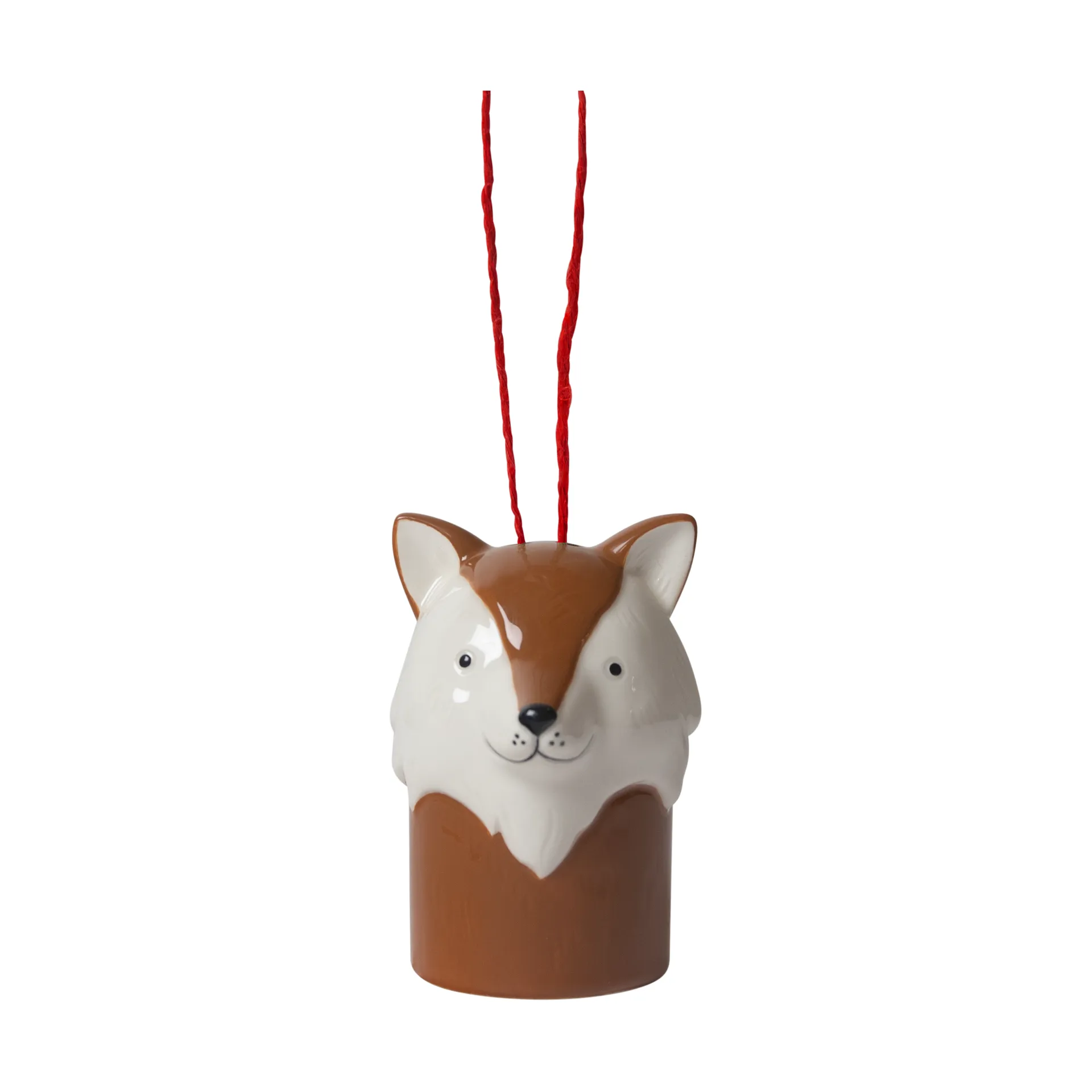 Vos kerstboomhanger, Wit-bruin Pluto Design