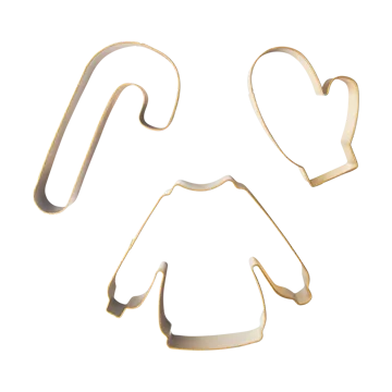 Winter peperkoekvorm 3-delig - Goud - Pluto Design